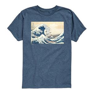 Футболка с принтом The Great Wave off Kanagawa для мальчиков 8-20 Licensed Character, Heather Blue