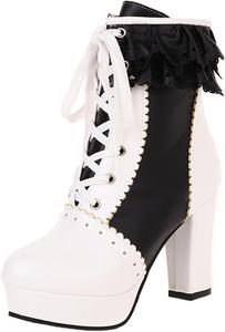 Женская мода: ботильоны Лолита на платформе с высокими каблуками 9,5 см, круглый носок, короткие, лаконичные, на шнуровке, многоцветные, для вечеринки, сексуальные, размер US4-US15, модель 998-10-11 LYYSKY, Black(998-11)