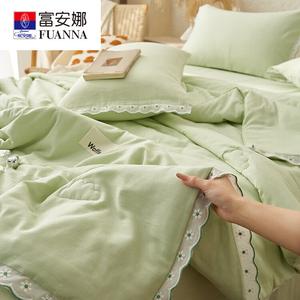 Fuanna Комплект летнего постельного белья из 4 предметов (простыня на резинке 180 см, пододеяльник 200х230 см, 2 наволочки), цвет Daisies - Mint Green