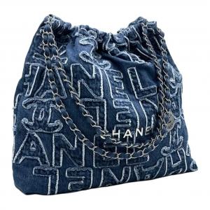 CHANEL Сумка 22Bag Denim, женская наплечная сумка Blue