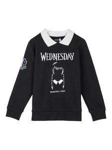 COFI 1453 Детская толстовка Wednesday, пуловер из хлопка и полиэстера, с длинным рукавом, черная