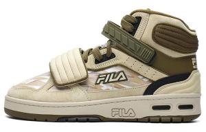 White Mountaineering FILA FUSION Hakusan L Collaboration Collection Vintage Basketball Shoes Men Mid-top Pebble Yellow/fir Green