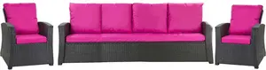 Комплект садовых подушек из полираттана, розовый - подушка сиденья 160x50 см + 3 подушки спинки 56x50 см - подушки для 4-5-местного садового дивана и садового стула/кресла