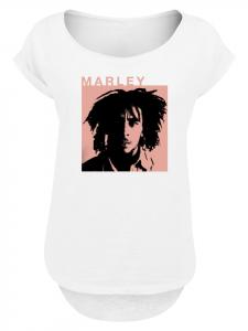 Длинная футболка Bob Marley Reggae Music от Rock Off белого цвета F4NT4STIC