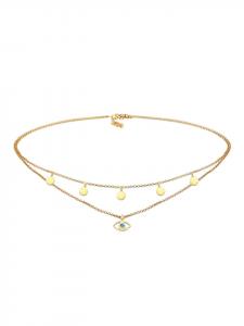 Elli Колье из серебра 925 пробы с изображением «злого глаза», геометрический узор в золоте