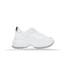 Женские кожаные кроссовки на шнуровке Hogan, белый