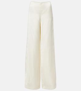 Широкие брюки из сатина Ralph Lauren Collection, Lux Cream
