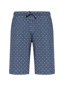 Шорты с завязками и узором Hanro, синий