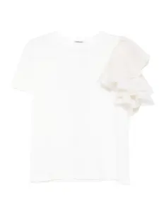 Футболка с оборками на рукавах Parlor, белый
