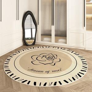 Budis Ковер круглый 100 см для гостиной/спальни в винтажном стиле, высококачественный вельвет, модель O8