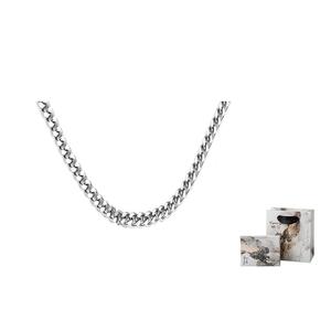 BAIJUAN Титановое стальное колье унисекс серебристого цвета
