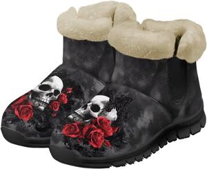 Женские зимние ботинки Jeiento Skull с мехом, утепленные, розовые, легкие и удобные, на легкой подошве