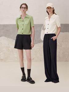 Брюки прямые широкие MSlan 24 Miu, черный