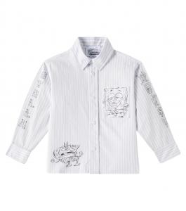 Хлопковая рубашка SpongeBob SquarePants Stella McCartney Kids, слоновая кость