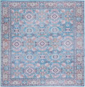 Ковер SAFAVIEH, 201 x 201 см, Serapi Collection, Rust & Blue, дизайн в стиле бохо-шик, не линяет, можно стирать в машине, устойчив к скольжению, идеален для помещений с высокой проходимостью в гостиной, спальне (SEP584P)