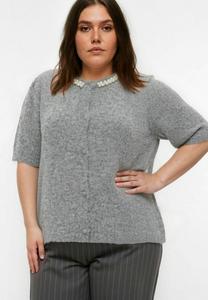 Кардиган Vero Moda Curve OCEAN , Medium Grey Melange/Dark Grey
