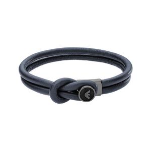 Кожаные браслеты для мужчин Black EMPORIO ARMANI, темно-синийсиний