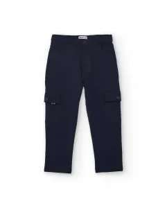 Темно-синие брюки карго для мальчика с боковыми карманами Tuc tuc