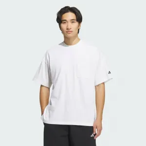 Футболка adidas свободного кроя из плотного трикотажа с коротким рукавом и карманом.