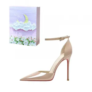 ROBINHOOD Эксклюзивные замковые туфли-лодочки на тонком каблуке 3D Box Slim Heel High Heels Women's - Nude[Purple Moon Galaxy]Box, цвет Nude[Purple Moon Galaxy]Box