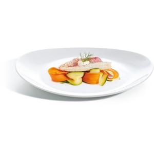 Стейковая тарелка Essteller Набор тарелок на 6 персон, белая, стекло Luminarc, белый