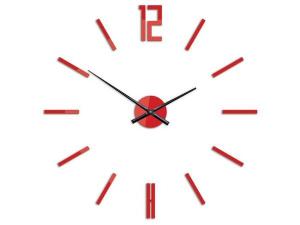 Настенные часы ModernClock Carlo, 75x75x4 см, красный