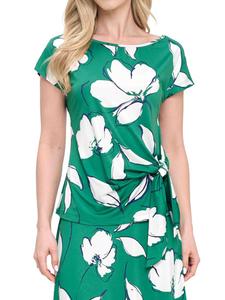 Топ с цветочным принтом и боковым узлом Renee C., зеленый