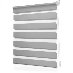 Двойной рулонный штора Дуо-Руло Клемфикс, без сверления, плотная Защита от света и посторонних взглядов без сверления, свободно висящая, простая установка рулонной шторы Lichtblick Original, серый/белый