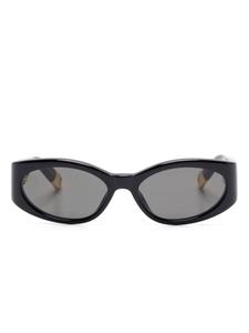 Linda Farrow солнцезащитные очки в овальной оправе из коллаборации с Jacquemus, черный