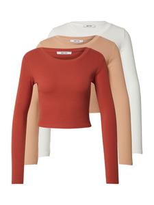 ABOUT YOU Лонгслив 'Loretta' в цвете беж, ржаво-красный, белый