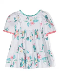 Платье с оборками и цветочным принтом Patachou, белый