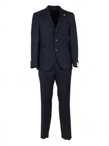 Однобортный костюм Luigi Bianchi Mantova, синий