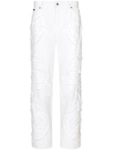 Dolce & Gabbana джинсы бойфренды с нашивкой-логотипом, белый