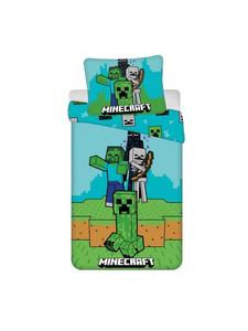 Дизайнерское уютное хлопковое постельное белье, 140x200 см и 70x90 см, разноцветное Minecraft, 200 x 140 см