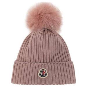 Moncler Вязаная шапка с помпоном, Pink