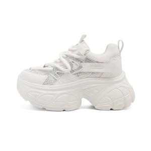 Дышащие кроссовки для увеличения роста, низкие, массивные, женские RED DRAGONFLY, Silver