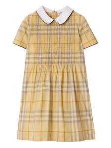Платье из хлопка в клетку Burberry Kids, нейтральный