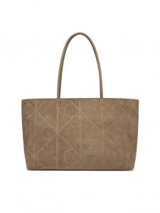 Сумка-шоппер Calvin Klein Emblem Aop Embossed Suede Tote LV04F3334G Beige