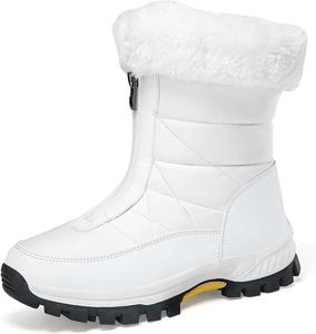 Мужские и женские зимние снегоступы, водонепроницаемые, с теплой флисовой подкладкой, зимние походные ботинки до щиколотки, противоскользящие, подходят для холодной погоды, прогулок, работы и спорта Generic, белый
