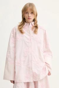 Хлопковая рубашка Rotate, розовый