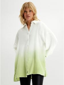 Хлопковая блузка в экрю-фисташковом узоре WITT WEIDEN