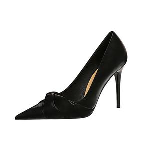 Женские туфли на высоком каблуке черно-зелено-белые BIGTREE, экрю