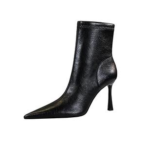 Ботильоны на каблуке 9 см женские BIGTREE, экрю