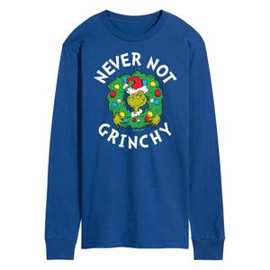 Мужская футболка с длинными рукавами Dr. Seuss Grinch Never Not Grinchy Licensed Character