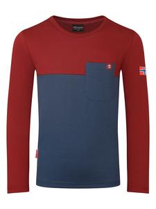 Trollkids Функциональная рубашка "Берген" коричнево-красно-темно-синего цвета