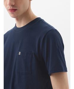 Футболка унисекс с карманом из органического хлопка GAP, темно-синий