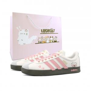 Adidas VL COURT 2.0 Pink Bear Cute, специальная сумка для покупок, устойчивые к истиранию низкие немецкие армейские кроссовки Unisex Pink