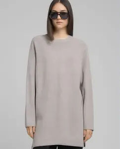 Мини-платье с длинными рукавами и круглым вырезом Replay, бежевый