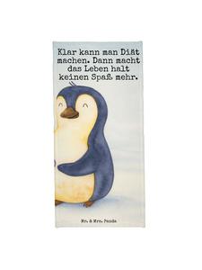 Mr. & Mrs. Panda Банное полотенце с надписью "Диета пингвина" белого цвета