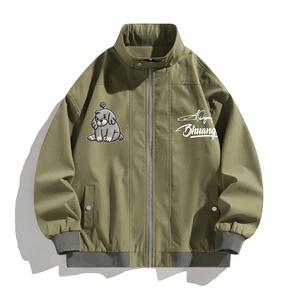 Куртка Unisex Stand Collar Moderate Pilot HUANQIU, army зеленый (белый)